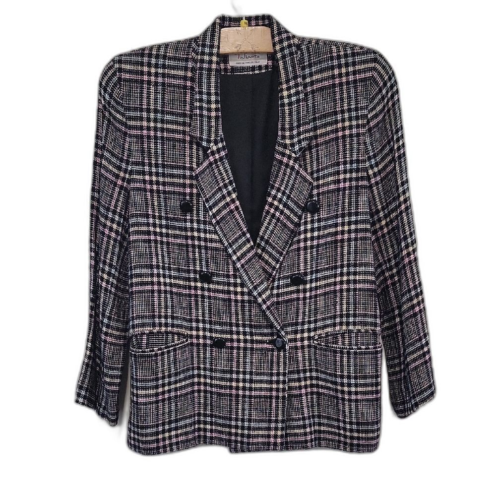 Talbots Y2K Academia Plaid Blazer